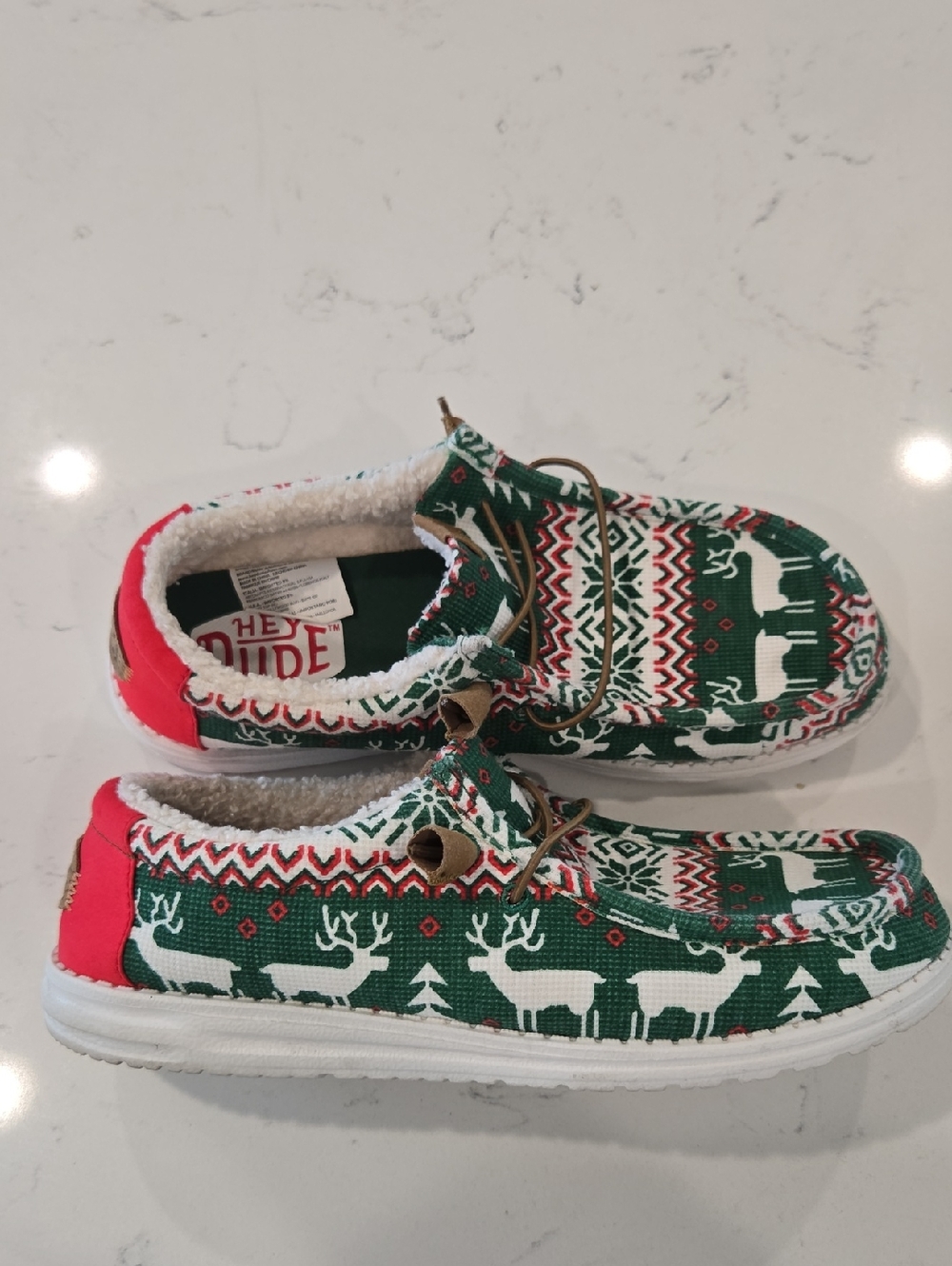 Hey Dude Mens Size 10 Ugly Christmas Sweater Slip-On Shoes - Picture 6 of 6